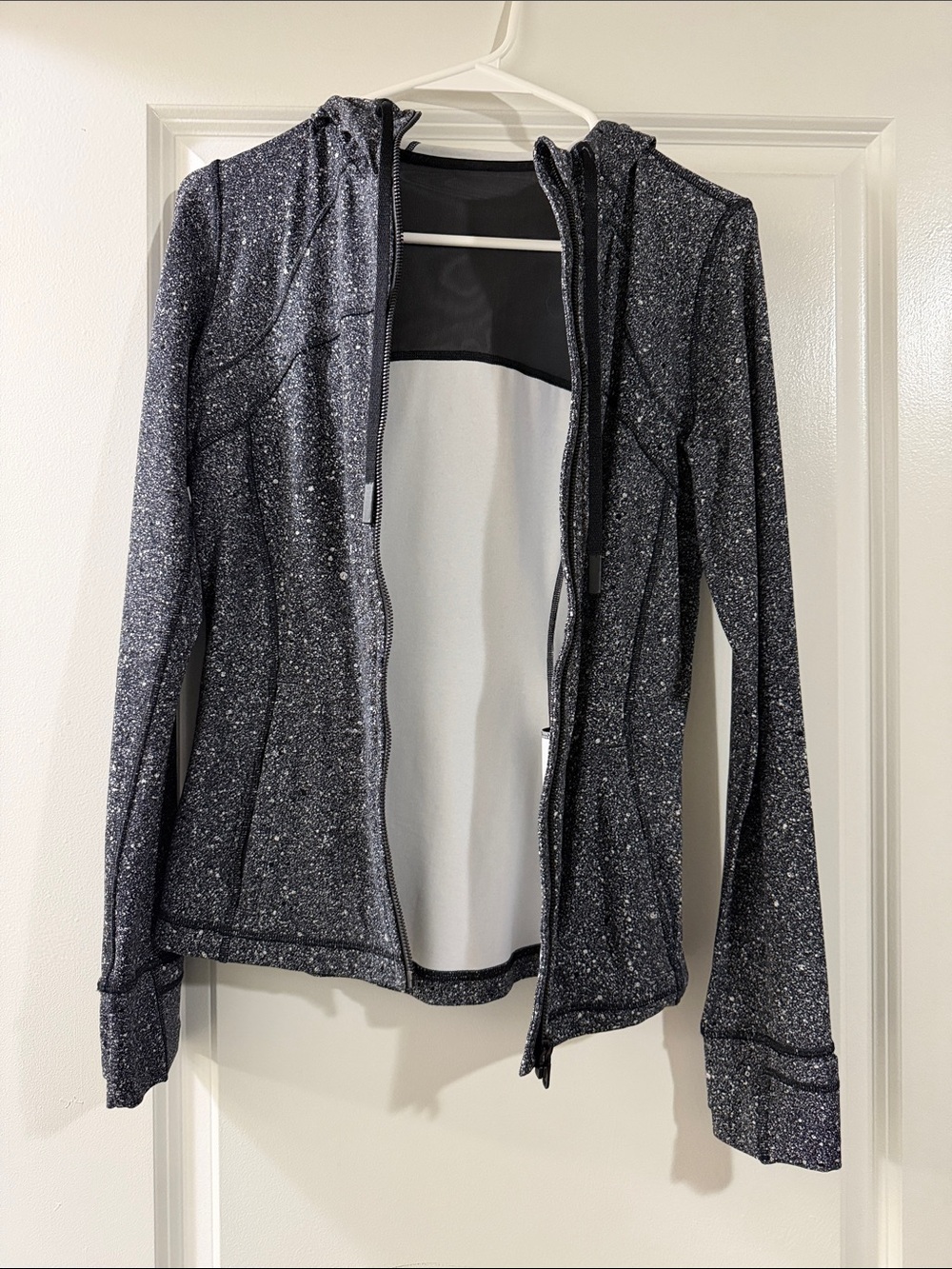 lululemon athletica Black Speckled Hooded Zip Jacket